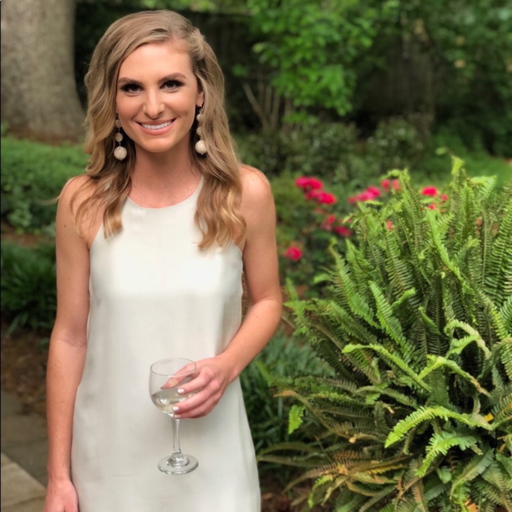Natalie Deayala High Neck Silk Gown Dress